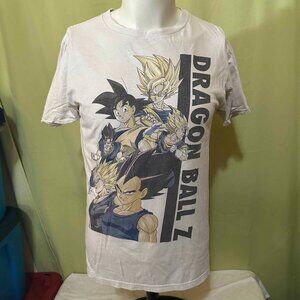 Dragon Ball Z Son Goku Vegeta Gohan Trunks Men's White T Shirt Size Medium Toei